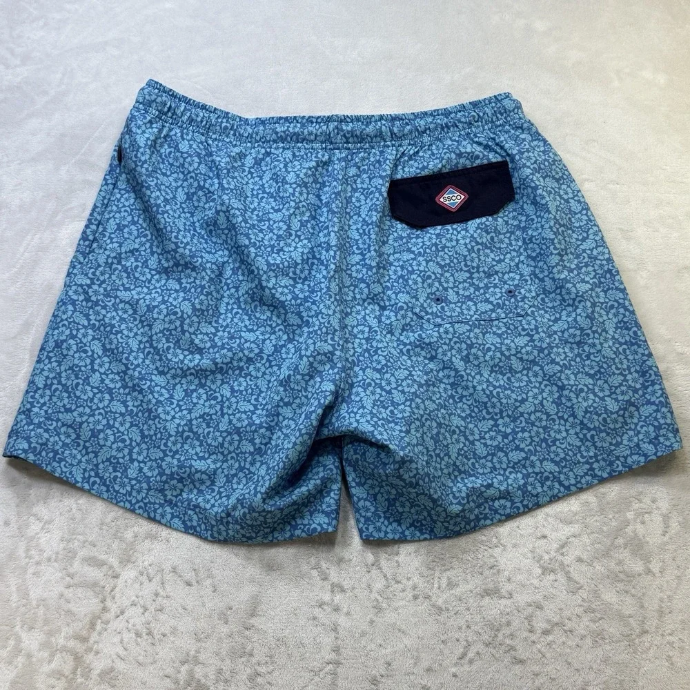SSCO Swim Shorts LG Blue‎ Floral Print 5.5